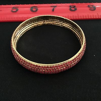 Ruby Red Rhinestone Bangle