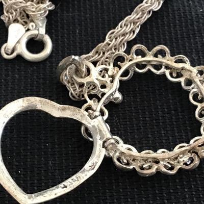 Silver Heart Locking Silver Chain 925