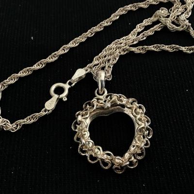 Silver Heart Locking Silver Chain 925