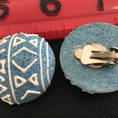 Aztec Style Clip on Earrings