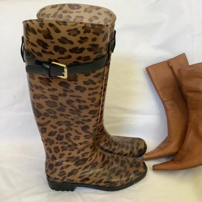 MB8192 Lot of Ladies Ralph Lauren Rainboots, and Leather Sam & Libby Ankle Boots