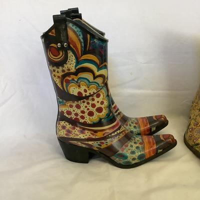MB8193 Two Pairs of Cowboy Rain boots size 7 & 8
