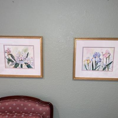2 FLORAL ORIGINAL WATERCOLORS BY ELOISE POPE