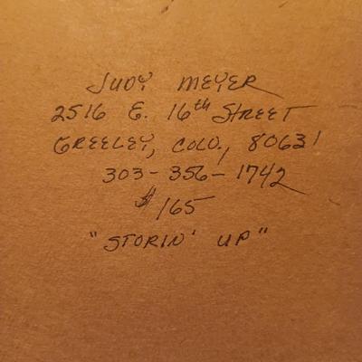 2 PRINTS BY JUDY MEYER, "PACKIN IT IN" & "STORIN UP"
