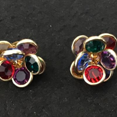 Vintage Multi Color Stud Earrings