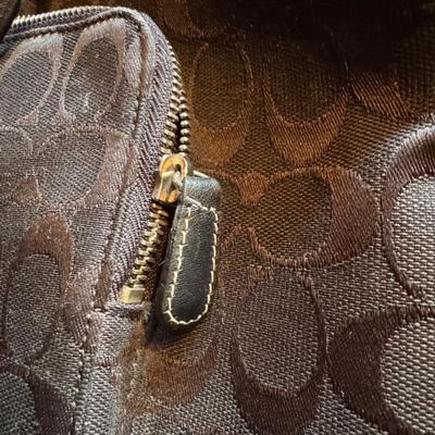 RARE Authentic Coach Black Fabric Leather Trimmed Backpack