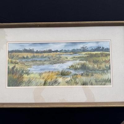 Watercolor landscape Signed C Wachtel