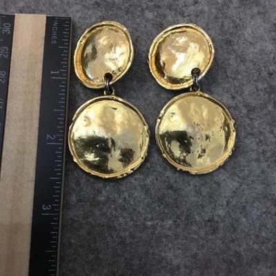 Vintage Gold tone clip on earrings
