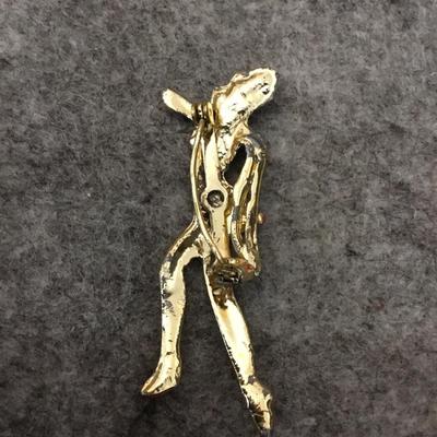 Vintage gold tone, ready normal dancing lady pin