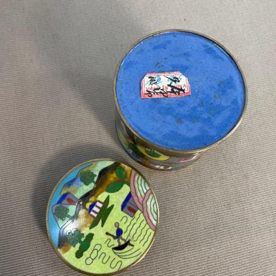 Antique Cloisonné Enamel Lidded Box