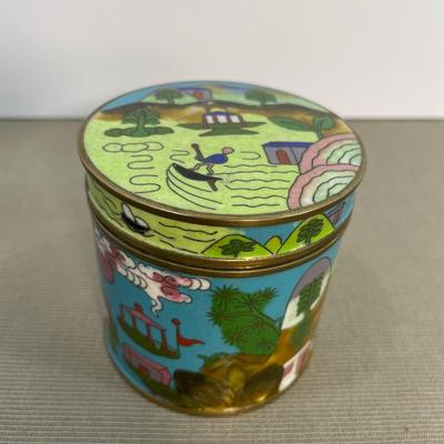 Antique Cloisonné Enamel Lidded Box