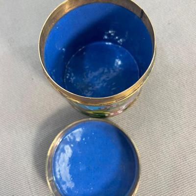 Antique Cloisonné Enamel Lidded Box