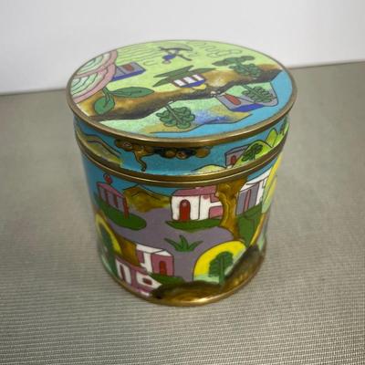 Antique Cloisonné Enamel Lidded Box