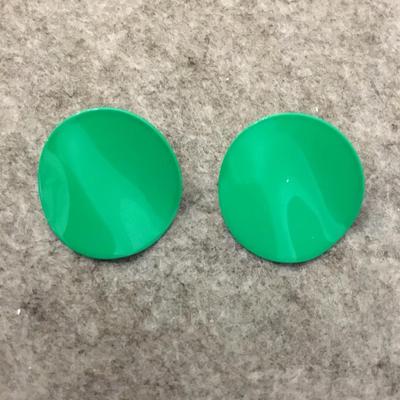 Beautiful, dark green metal enamel vintage circulars that earrings