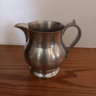 PEWTER PITCHER AND CREAMER