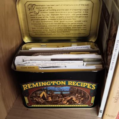 COOKBOOKS AND 2 BOXES FULL OF RECIPES