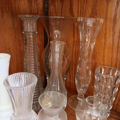 CANDLES, SNUFFERS AND SMALL VASES
