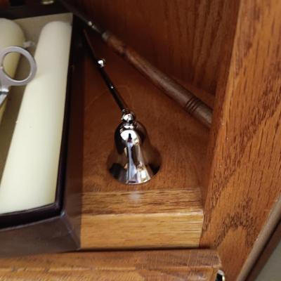 CANDLES, SNUFFERS AND SMALL VASES