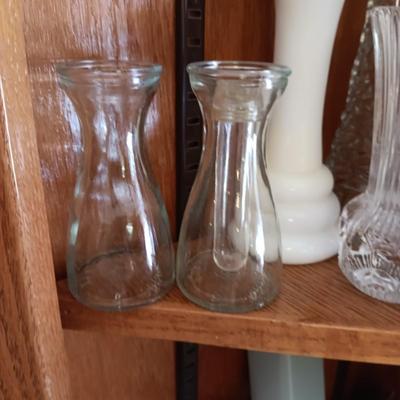 CANDLES, SNUFFERS AND SMALL VASES