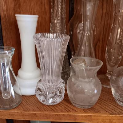 CANDLES, SNUFFERS AND SMALL VASES