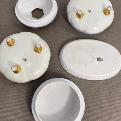 3 piece M & Z Austrian Porcelain Dresser Set