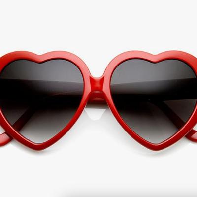 Large Oversized Womens Heart Shaped Sunglasses Cute Love Fashion Eyewear