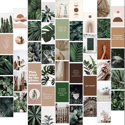 Fardes Botanical Wall Art, Boho Wall Collage Kit, 50pcs Plant & Floral Posters, Vintage Wall Decor for Bedroom