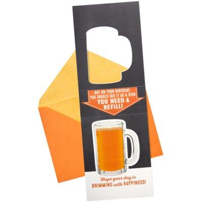 4-Pack Hallmark Funny Birthday Card - Beer Glass Half Full