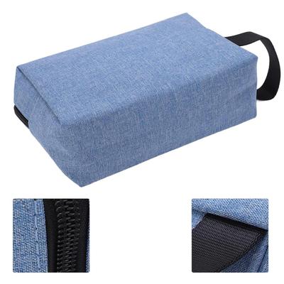 Large Blue Canvas Toiletry Storage Bag Pouch For Travel Cosmetic And Make Up Essentials