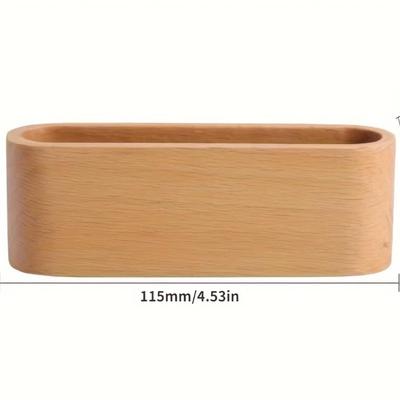 Natural Rounded Wooden Business Card Holder, Note Holder Display Device Card Stand Holder Office Supplies Stationery Accessories