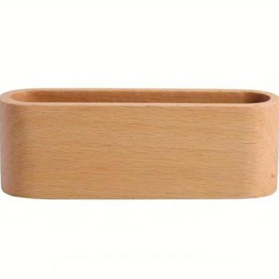 Natural Rounded Wooden Business Card Holder, Note Holder Display Device Card Stand Holder Office Supplies Stationery Accessories