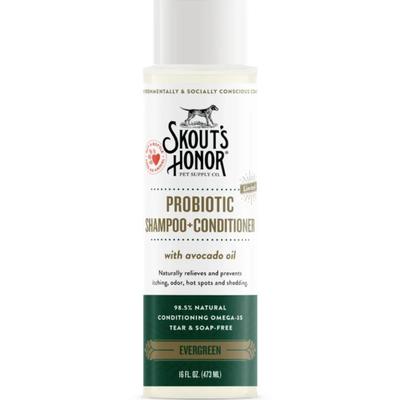 Skout's Honor Probiotic Shampoo + Conditioner in Limited Edition Evergreen Scent - 16oz - Pet Grooming Supplies, Support Good...