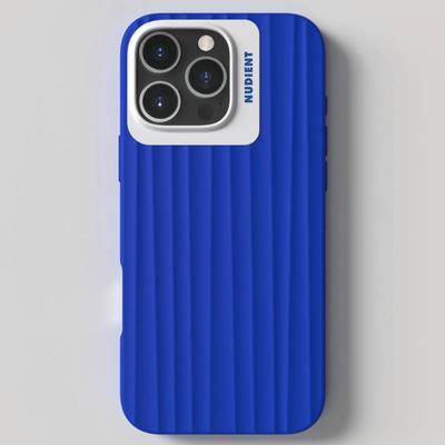 iPhone 16 Pro NUDIENT Electric Blue Bold Case V2 - Made of Recycled PC Plastic, Magsafe Magnets, Smooth Silicone Grip & Scratch Free...