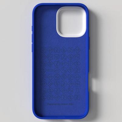 iPhone 16 Pro NUDIENT Electric Blue Bold Case V2 - Made of Recycled PC Plastic, Magsafe Magnets, Smooth Silicone Grip & Scratch Free...