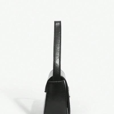 Black PU Faux Leather Women's Vintage Starburst Style Mini Flip Handbag for Girls, Teenagers, Women Purse