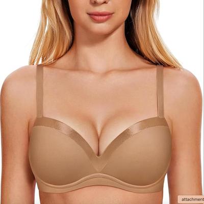 34D - Wingslove Women's Push Up Bra Padded Comfortable Plunge T Shirt Bras Underwire Support Lift Up Add One Cup