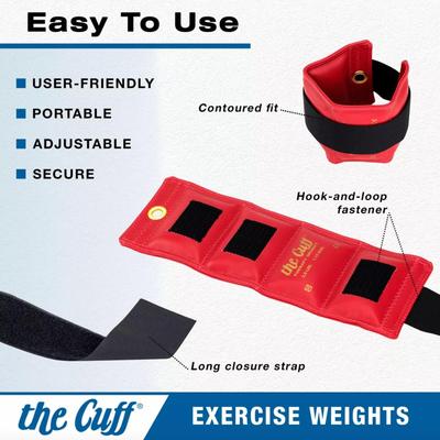 Pair of 7.5lb The Cuff Original Ankle & Wrist Weight Exercise Products for Resistance to Strength & Cardio Training