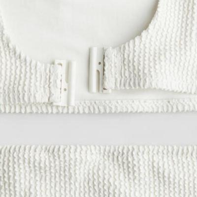 Size 8/10 - H&M Girls Textured 2-Piece Swimming Suit in White