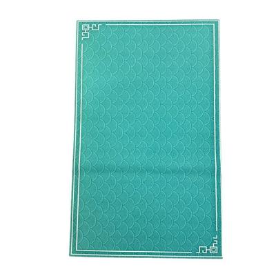 Front Doormat 32" x 20" Non Slip Rubber Welcome Mat Outside Entry Extra Bath Rugs for Patio Porch Teal Green w/Art Deco Arches...