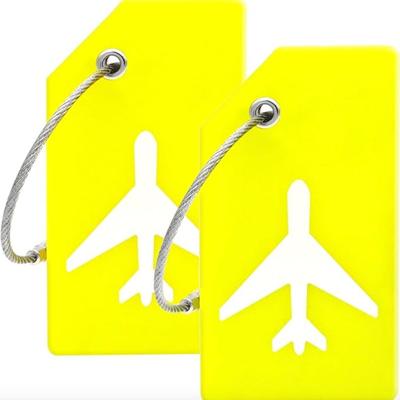 2-Pack Yellow Silicone Luggage Tag with Name ID Card Perfect to Quickly Spot Luggage Suitcase