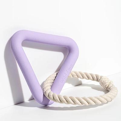 Wild One Triangle Tug Dog Toy 100% Natural Rubber & Cotton, Fun to Chew, Durable for Average Chewers, Tug Toy, Lilac Purple