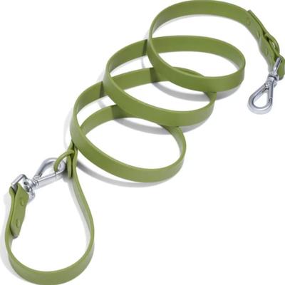 Wild One 5' Adjustable Waterproof Flex-Poly Coated Nylon Dog Leash Moss Green Dirt & Odor Resistant All Weather