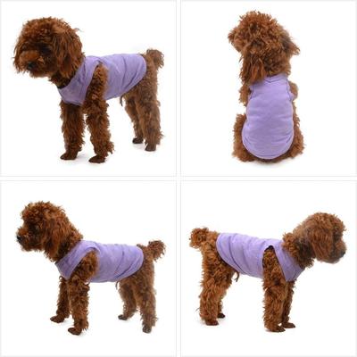 Size 4XL Violet Purple 100% Cotton Dog Summer Classic Vest Pet Clothes Blank T-Shirt Tanks Top Vests for Large Size Dogs