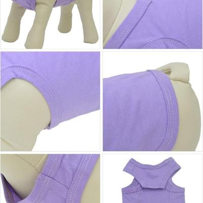 Size 4XL Violet Purple 100% Cotton Dog Summer Classic Vest Pet Clothes Blank T-Shirt Tanks Top Vests for Large Size Dogs