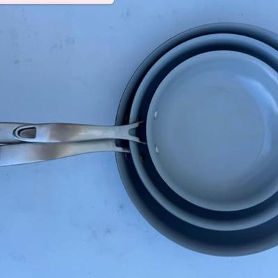 A - Tramontina 3-pack Hard Anodized Aluminum Ceramic Nonstick Fry Pan Set