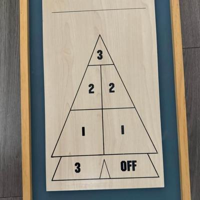 Team Shuster 2-in-1 Solid Wood Mini Shuffleboard and Curling Tabletop Board Game