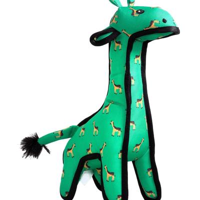Large (13") The Worthy Dog Geoffrey Giraffe Patterned Chew Toy Green, Fun Fetch Play with Squeaker for Dogs Durable Material for...