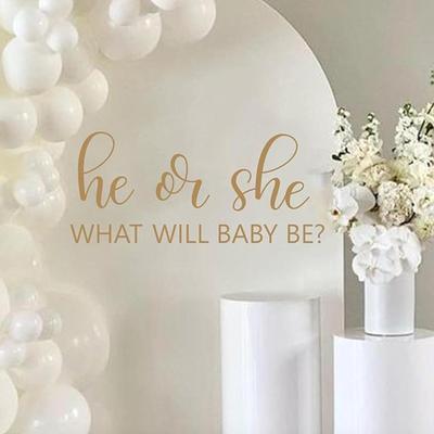 He Or She What Will Baby Be Balloon Arch Decoration - Gender Reveal Girl Or Boy Baby Shower Decal Sign,Baby Gender Reveal Welcome...
