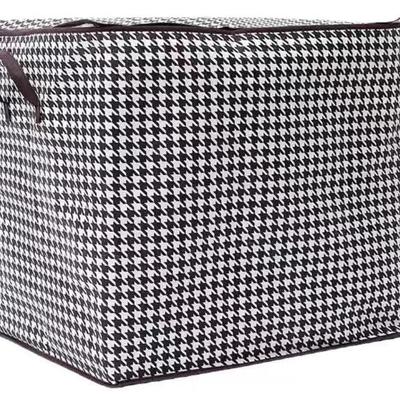 Houndstooth Storage Bag Large Capacity Folding Clothes Portable Wardrobe Sorting Clothes Bathroom Closet Storage Bins