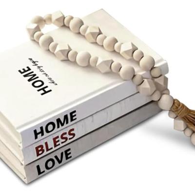 Set of 3 Decorative Linen-Covered Books for Coffee Table & Shelf Decor | Large Hardcover Books with Inspirational Words | Includes...